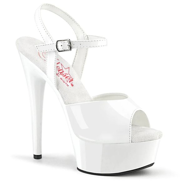 Pleaser Excite White Dance Heels Size 8 - Picture 1 of 2